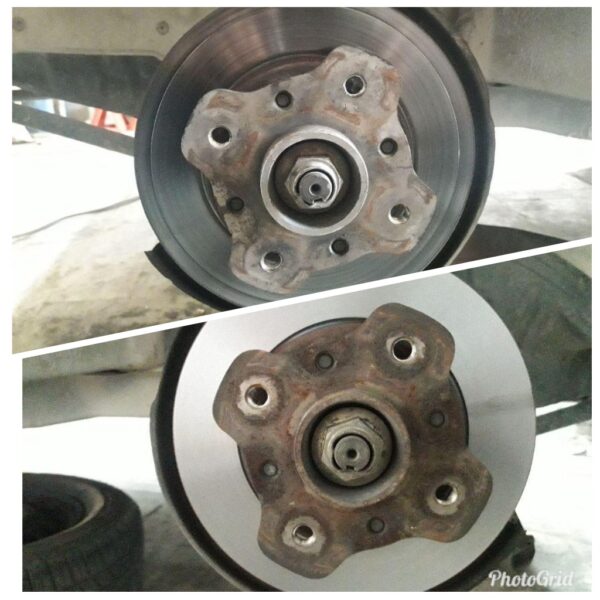 قبل از تراش دیسک و بعد از تراش دیسک به وسیله دیسک تراش درجا تولیدی یوناراک