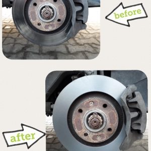 قبل و بعد از تراش دیسک به وسیله دیسک تراش یوناراک